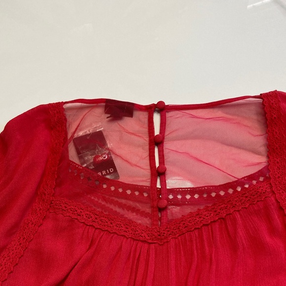 Torrid Scarlet Lace-Trim Blouse - Picture 6 of 6